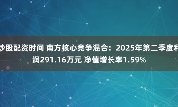 炒股配资时间 南方核心竞争混合：2025年第二季度利润291.16万元 净值增长率1.59%